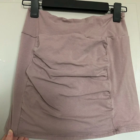 Free People Ruched Mauve Women's Mini Skirt - Picture 2 of 4